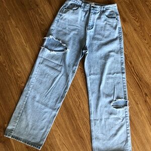 Three 12 Jeans High Rise Denim wide Leg Jeans blue XL